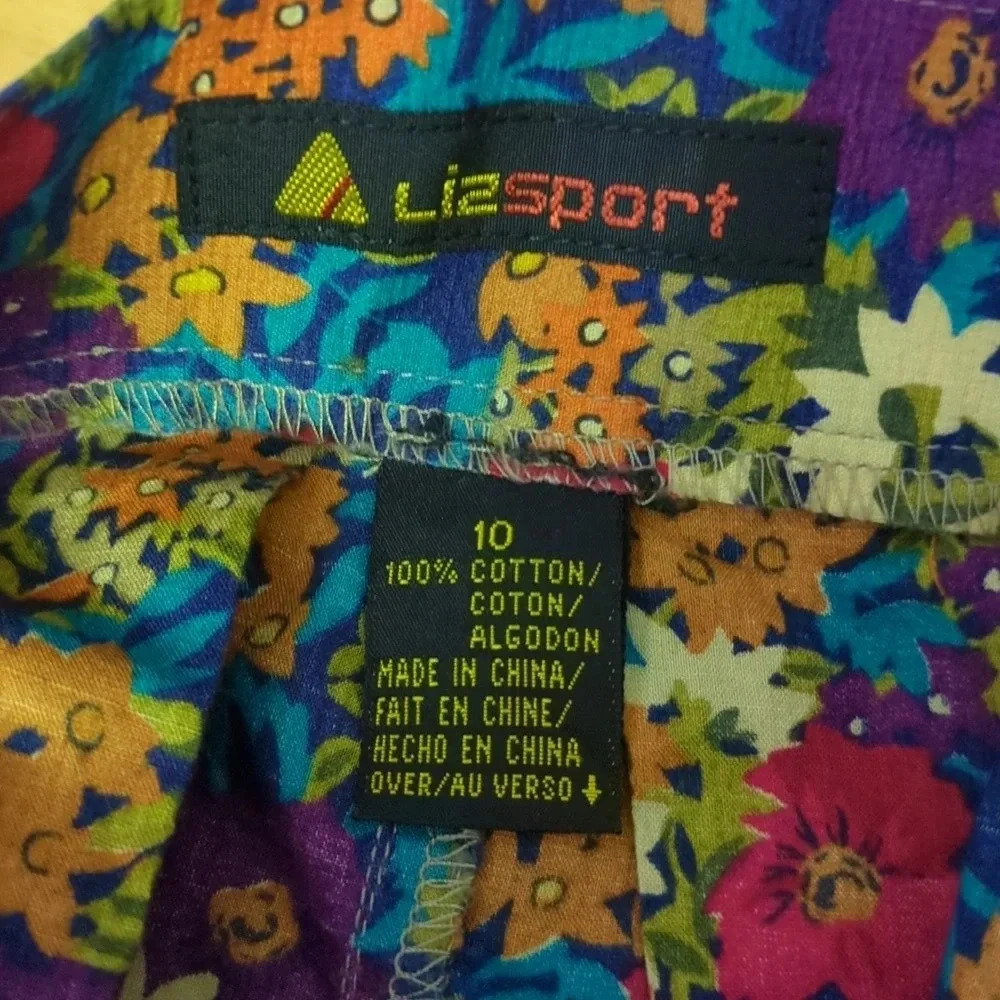 Liz Claiborne Floral A-Line Skirt with Red Belt - Picture 7 of 11